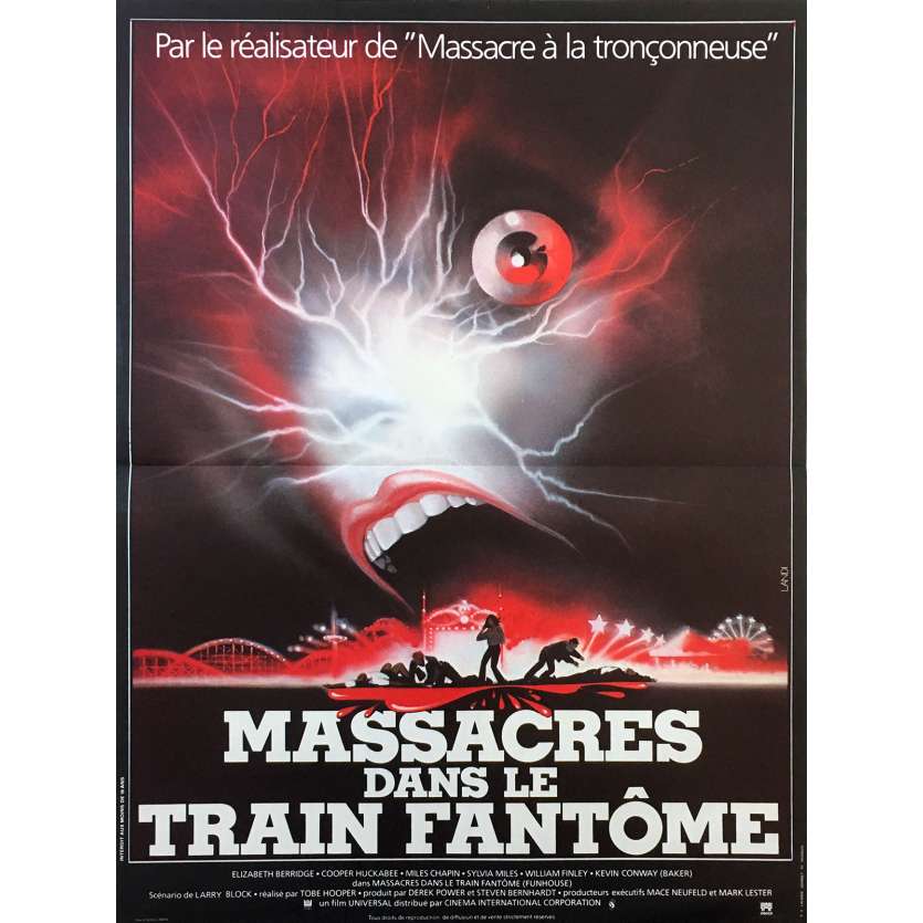 MASSACRES DANS LE TRAIN FANTOME Affiche de film  - 40x60 cm. - 1981 - Elisabeth Berridge, Tobe Hooper