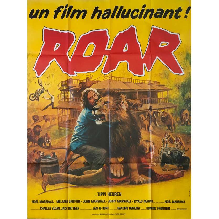 ROAR Original Movie Poster  - 47x63 in. - 1981 - Noel Marshall, Tippi Hedren