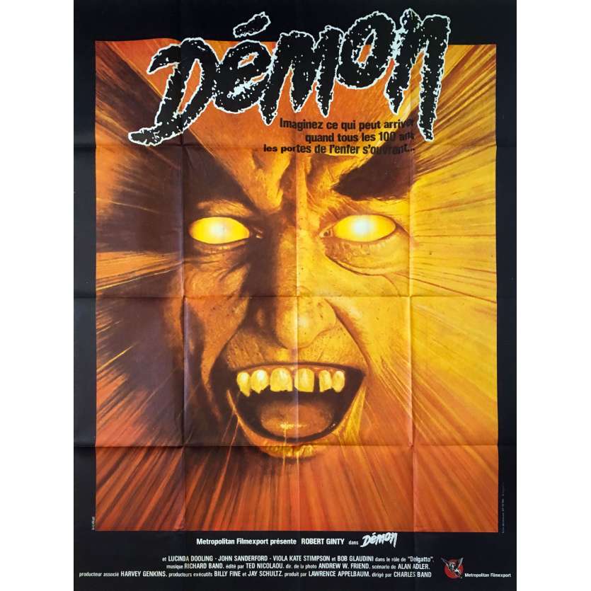 DEMON Original Movie Poster  - 47x63 in. - 1981 - Charles Band, Robert Ginty