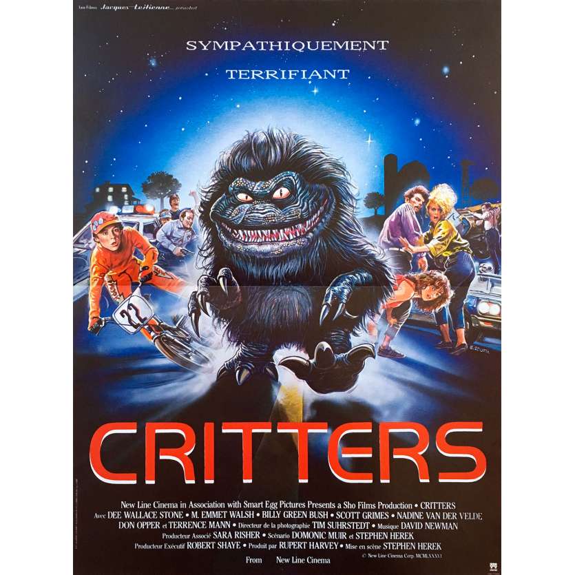 CRITTERS Original Movie Poster  - 15x21 in. - 1986 - Stephen Herek, Dee Wallace