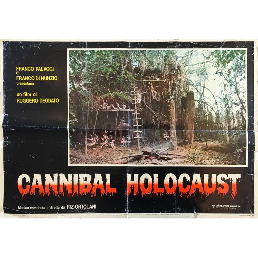 CANNIBAL HOLOCAUST Original Movie Poster  - 18x26 in. - 1980 - Ruggero Deodato, Robert Kerman