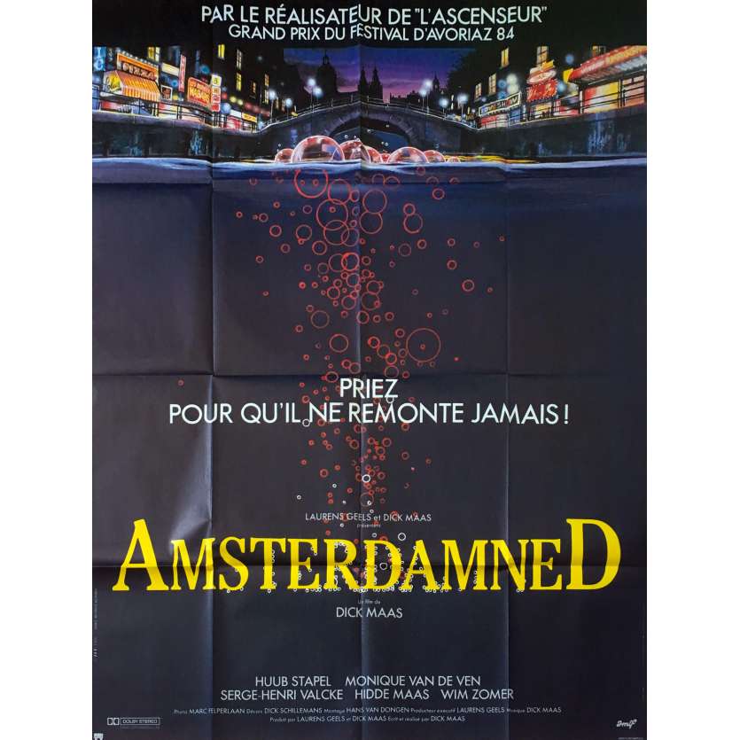 AMSTERDAMNED Original Movie Poster  - 47x63 in. - 1988 - Dick Maas, Huub Stapel