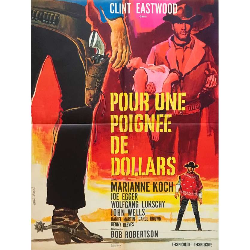 POUR UNE POIGNEE DE DOLLARS Affiche de film 1ère Sortie - 60x80 cm. - 1964 - Sergio Leone