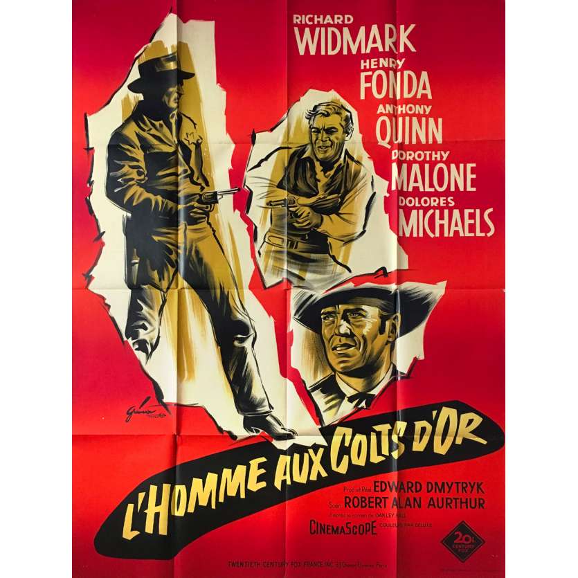 L'HOMME AUX COLTS D'OR Affiche de film - 120x160 cm. - 1959 - Richard Widmark, Henri Fonda, Edward Dmytryk
