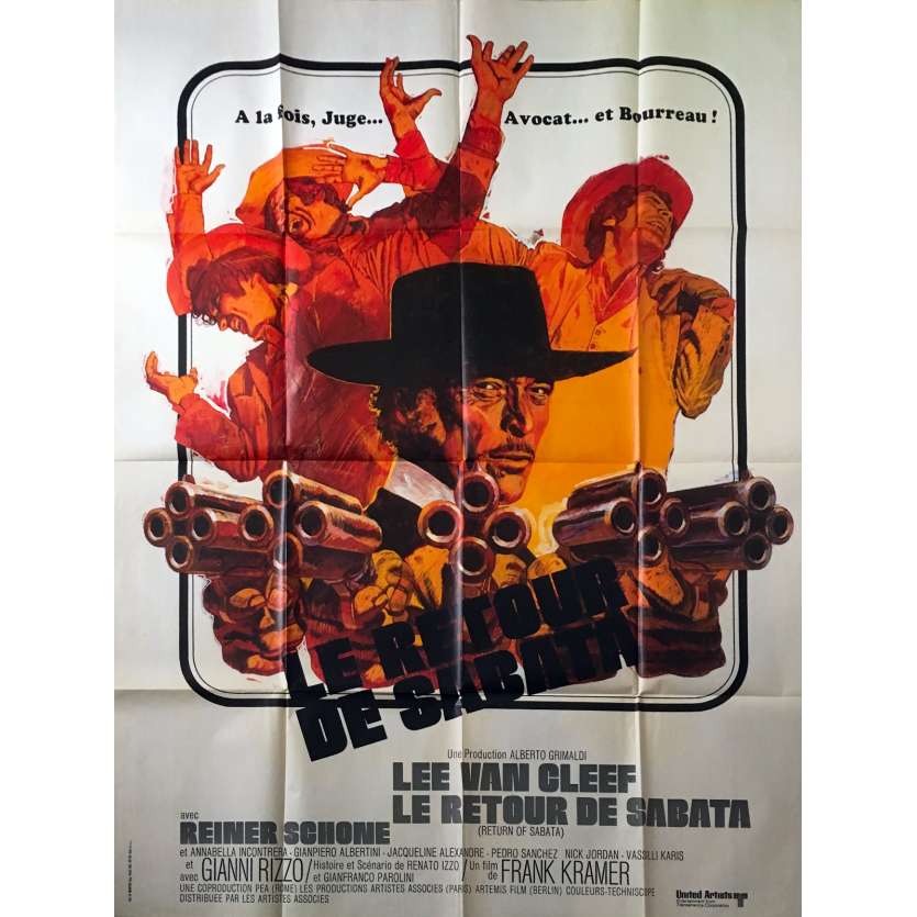 RETURN OF SABATA Original Movie Poster - 47x63 in. - 1972 - Gianfranco Parolini, Lee Van Cleef