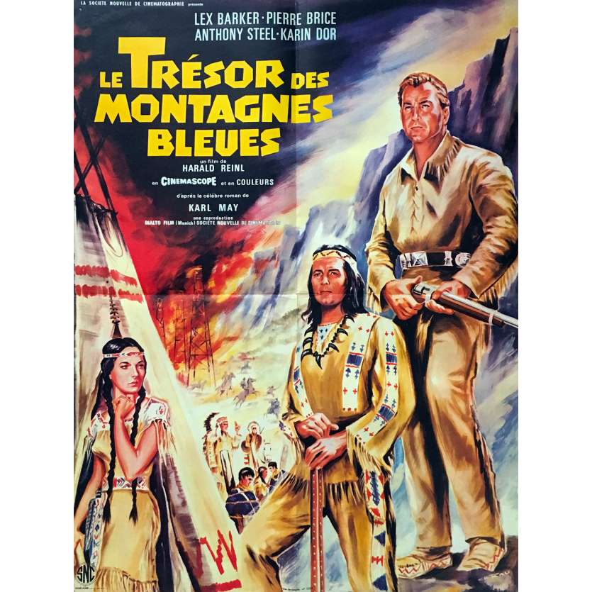 WINNETOU THE RED GENTLEMAN Original Movie Poster  - 23x32 in. - 1964 - Harald Reinl, Lex baker