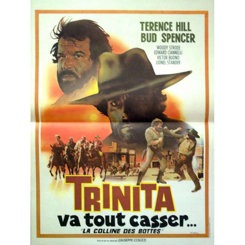 TRINITA VA TOUT CASSER '70 Affiche 40x60 Terence Hill Movie Poster 