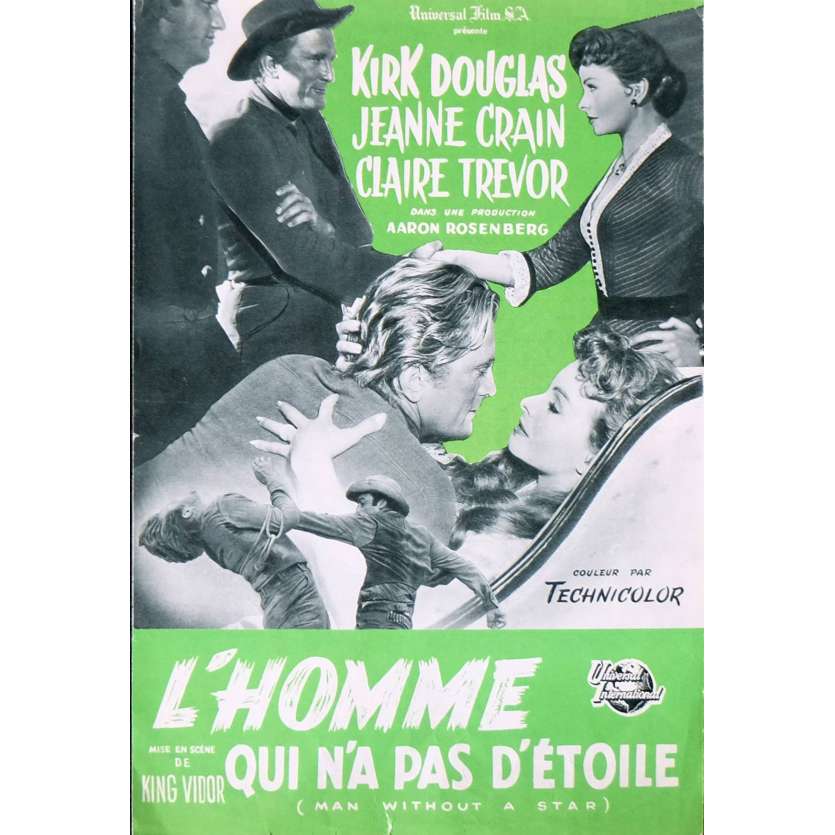 MAN WITHOUT A STAR French Herald   - 1955 - King Vidor, Kirk Douglas