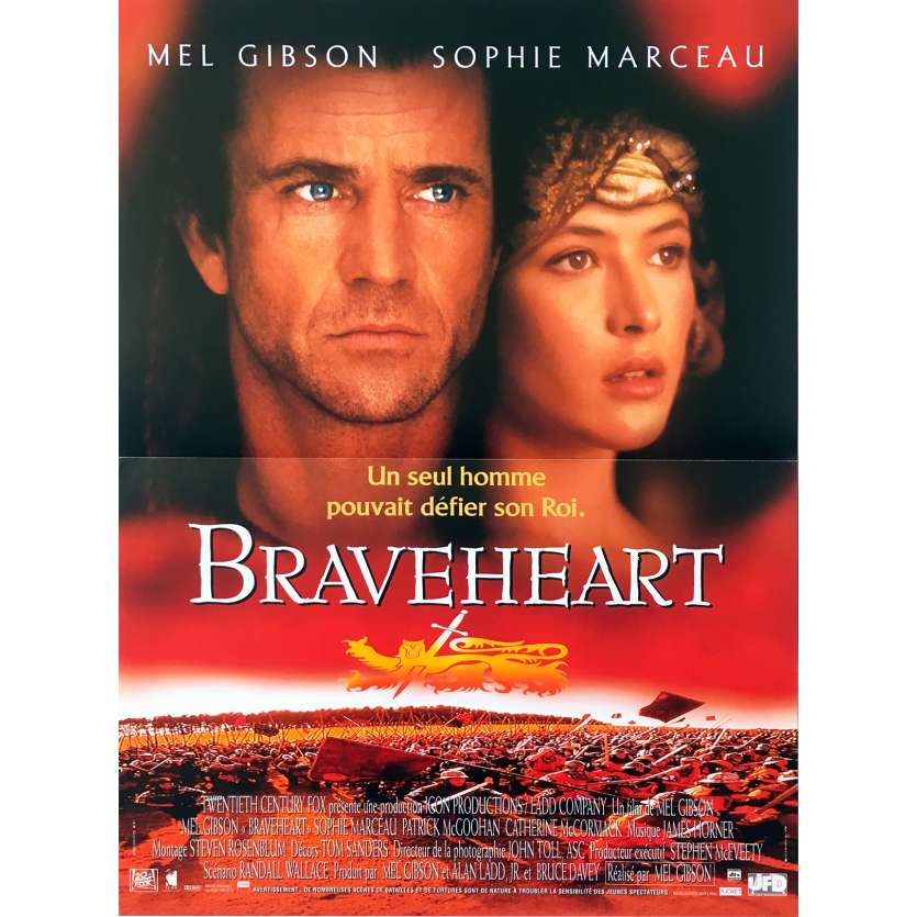 BRAVEHEART Affiche de film  - 40x60 cm. - 1995 - Patrick McGoohan, Mel Gibson