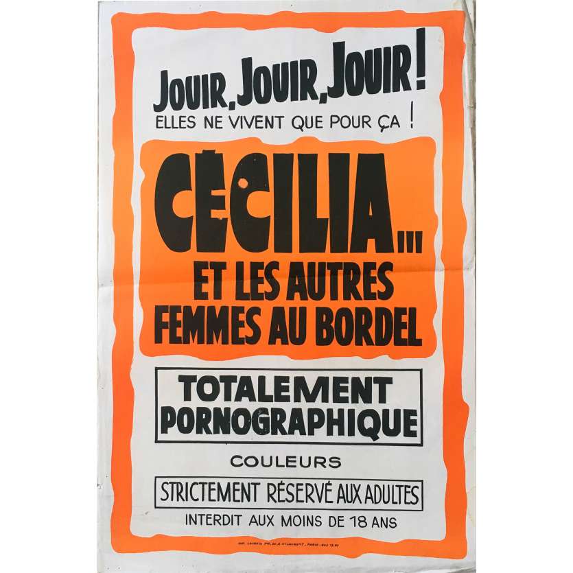 CECILIA Original Movie Poster  - 15x21 in. - 1980 - Joe de Palmer, Hélène Shirley