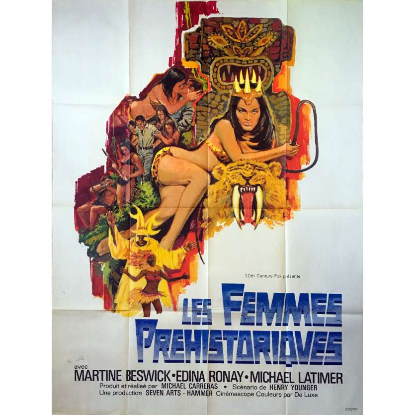 PREHISTORIC WOMEN Original Movie Poster - 47x63 in. - 1967 - Michael Carreras, Edina Ronay