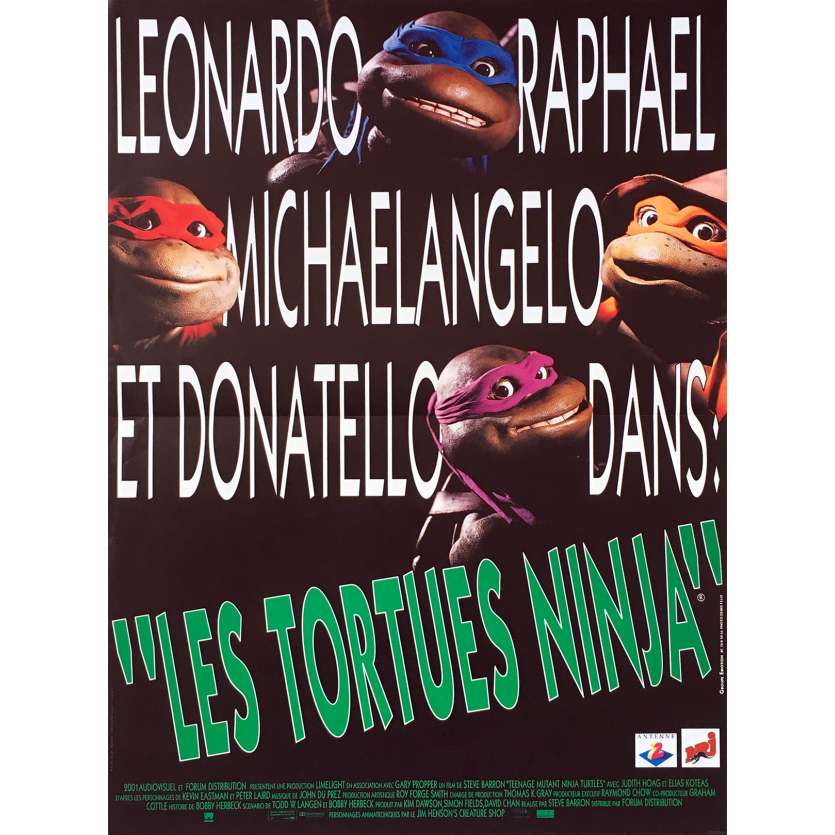 TEENAGE MUTANT NINJA TURTLES Original Movie Poster  - 15x21 in. - 1990 - Steve Barron, Elias Koteas