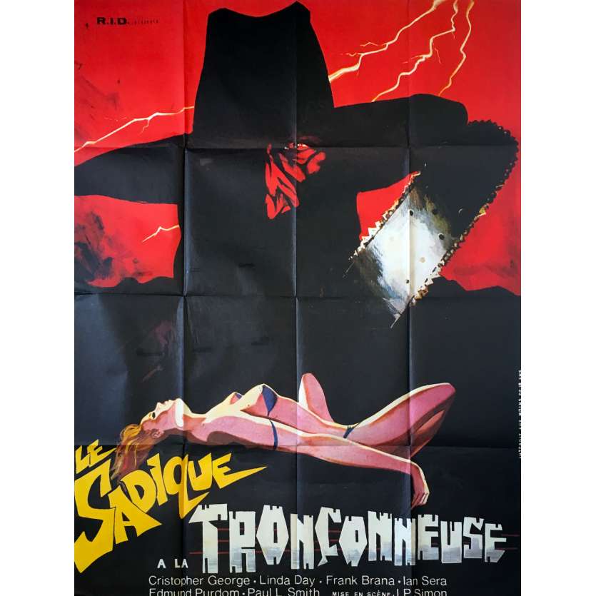 LE SADIQUE A LA TRON©ONNEUSE Affiche de film - 120x160 cm. - 1982 - Christopher George, Juan Piquer Simón