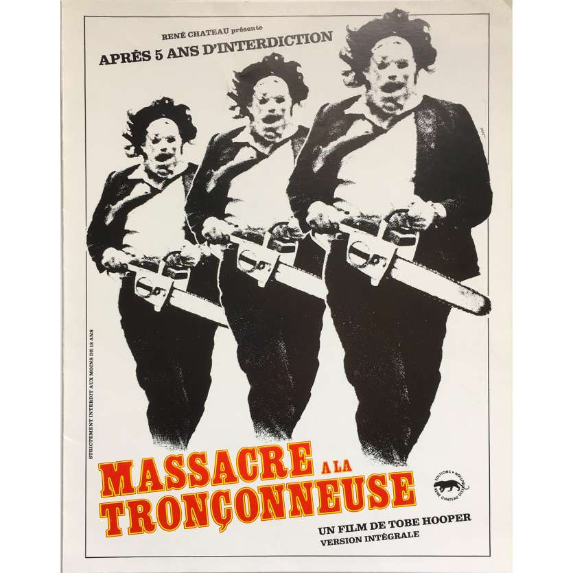 MASSACRE A LA TRONÇONNEUSE Synopsis 4p - 21x30 cm. - 1974 - Marilyn Burns, Tobe Hooper
