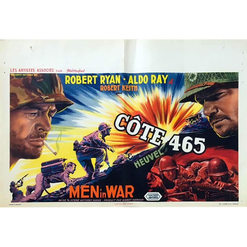 MEN IN WAR Original Movie Poster  - 14x21 in. - 1957 - Anthony Mann, Robert Ryan