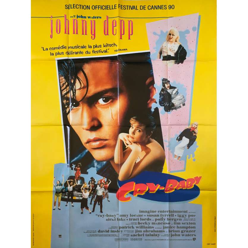 CRY BABY Original Movie Poster  - 47x63 in. - 1990 - John Waters, Johnny Depp