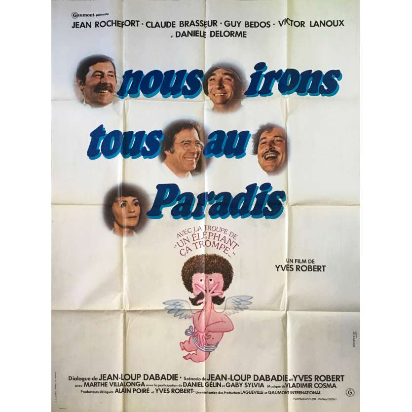 NOUS IRONS TOUS AU PARADIS Affiche de film - 120x160 cm. - 1977 - Jean Rochefort, Yves Robert