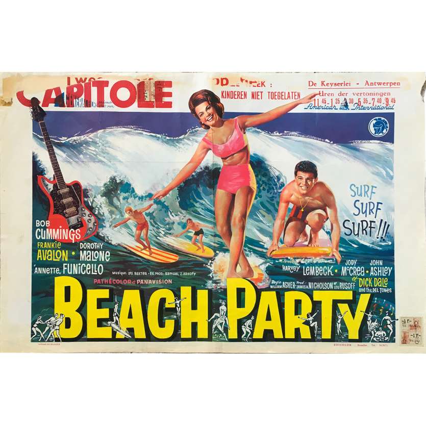 BEACH PARTY Original Movie Poster  - 14x21 in. - 1963 - William Ashter, Robert Cummings