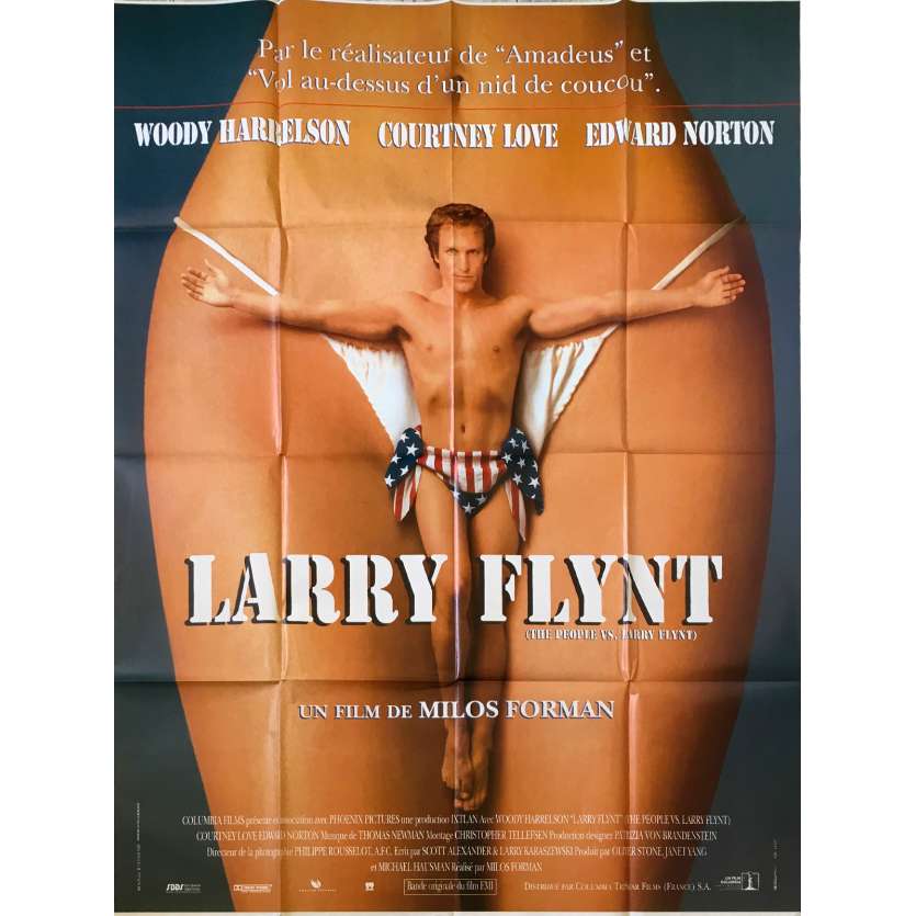 THE PEOPLE VS. LARRY FLINT Original Movie Poster - 47x63 in. - 1996 - Milos Forman, Woody Harrelson