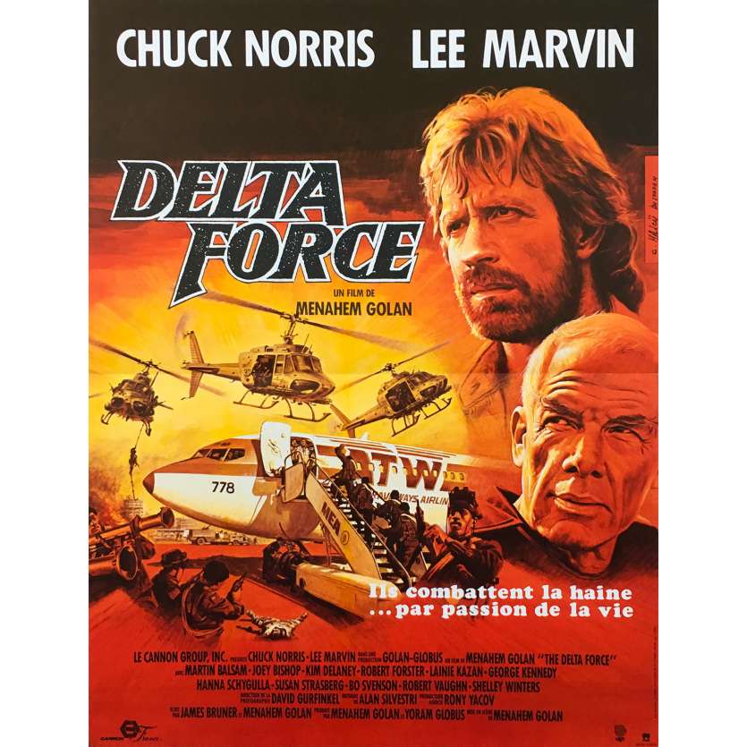 THE DELTA FORCE Original Movie Poster  - 15x21 in. - 1986 - Menahem Golam, Chuck Norris, Lee Marvin