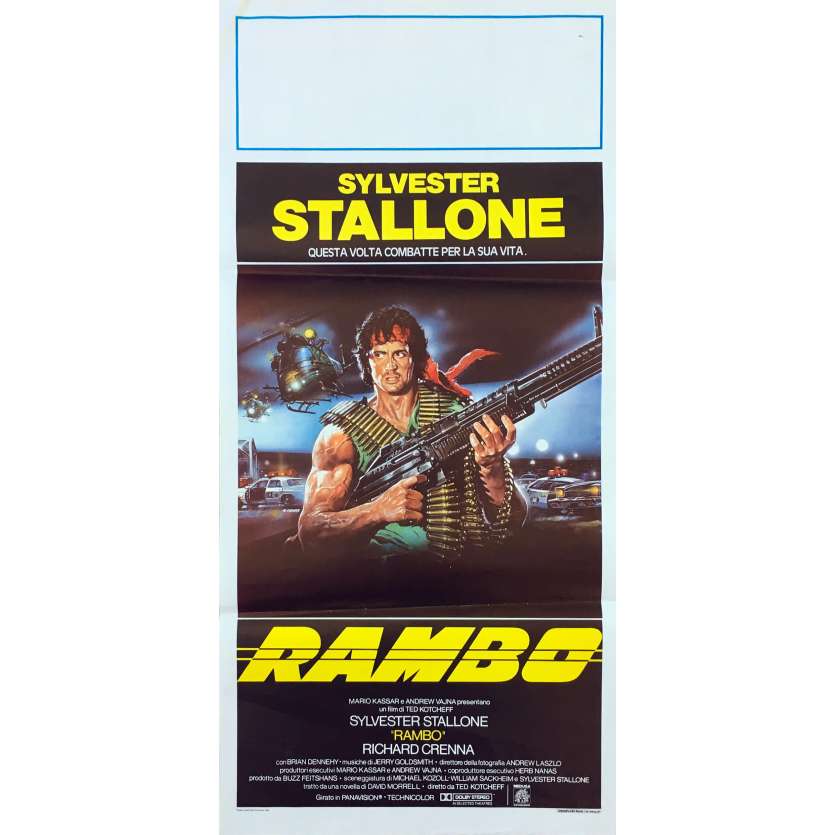 RAMBO Affiche de film - 33x71 cm. - 1982 - Sylvester Stallone, Ted Kotcheff