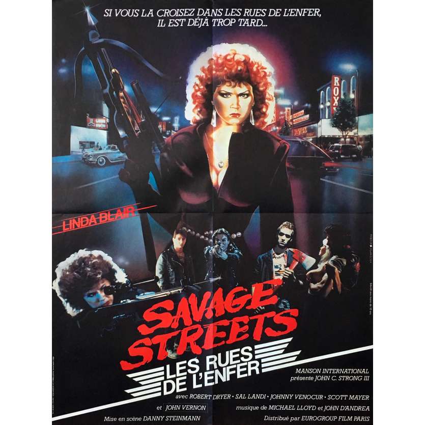 SAVAGE STREETS Original Movie Poster  - 23x32 in. - 1984 - Danny Steinmann, Linda Blair