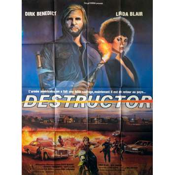 LE DEVASTATEUR Affiche de film - 120x160 cm. - 1983 - Dirk Benedict, Linda Blair, Max Kleven