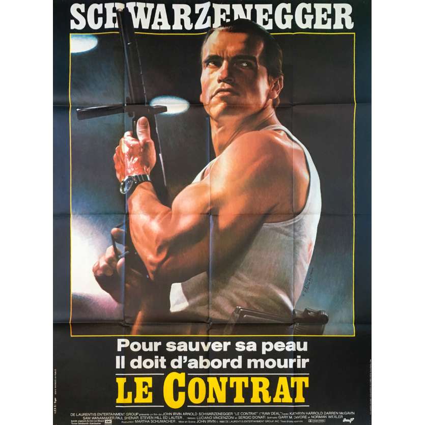 RAW DEAL Original Movie Poster - 47x63 in. - 1986 - John Irvin, Arnold Schwarzenegger