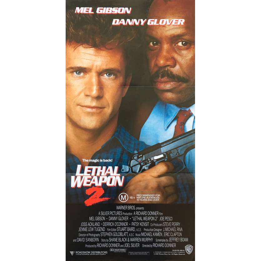 L'ARME FATALE 2 Affiche de film - 33x78 cm. - 1989 - Mel Gibson, Richard Donner