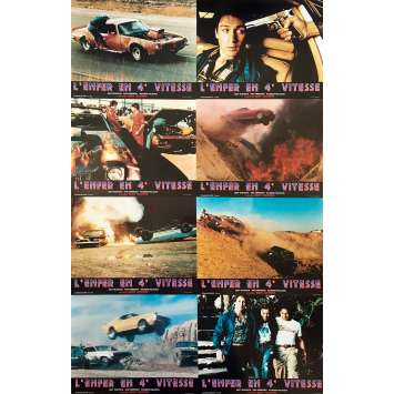 CAR CRASH Original Lobby Cards x8 - 9x12 in. - 1981 - Antonio Margheriti, Joey Travolta
