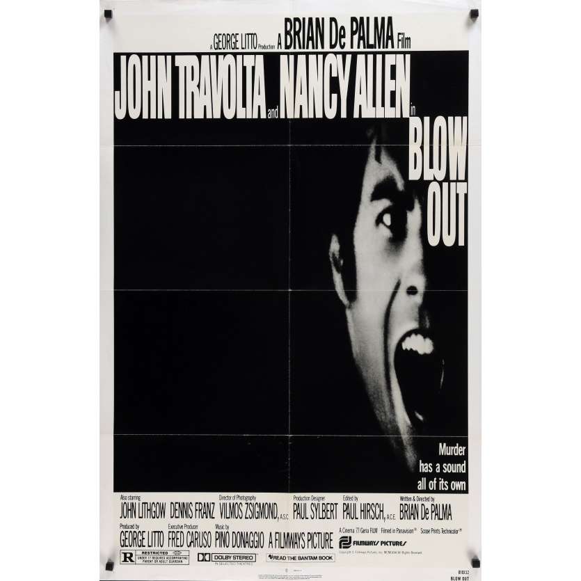 BLOW OUT Affiche de film  - 69x102 cm. - 1981 - John Travolta, Brian de Palma