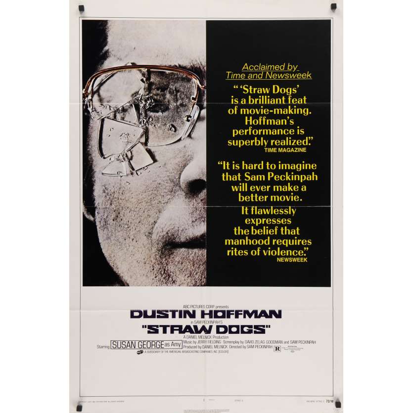 STRAW DOGS Original Movie Poster - 27x40 in. - 1971 - Sam Peckinpah, Dustin Hoffman
