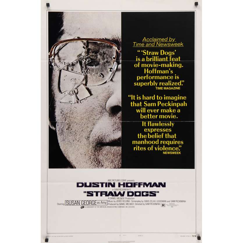 STRAW DOGS Original Movie Poster  - 27x40 in. - 1971 - Sam Peckinpah, Dustin Hoffman