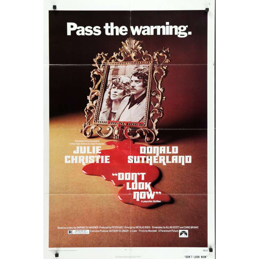DON'T LOOK NOW Original Movie Poster - 27x40 in. - 1973 - Nicholas Roeg, Donald Sutherland
