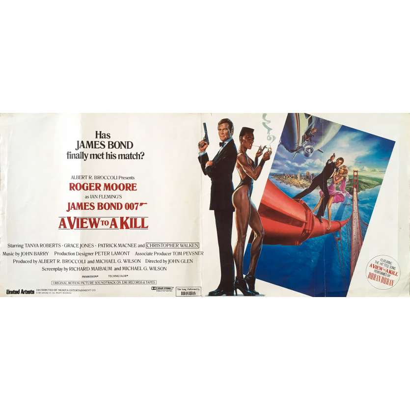 DANGEREUSEMENT VOTRE Affiche de film - 33x78 cm. - 1985 - Roger Moore, James Bond