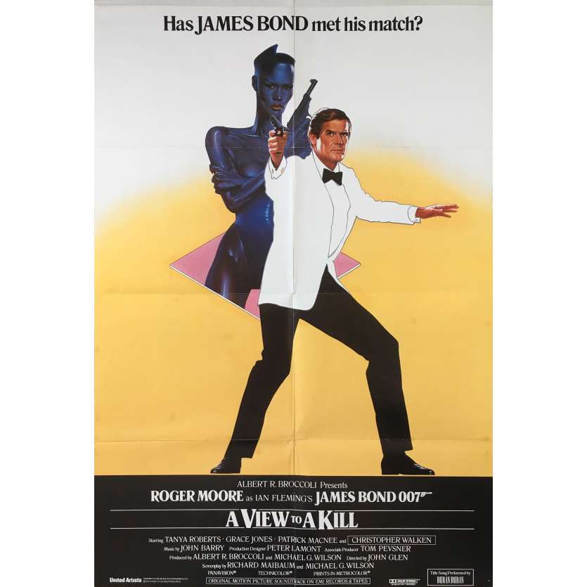 DANGEREUSEMENT VOTRE Rare Affiche de film Anglaise - 69x102 cm. - 1985 - James Bond