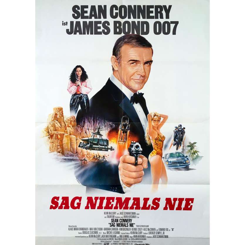 JAMAIS PLUS JAMAIS Affiche de film  - 59x84 cm. - 1983 - Sean Connery, James Bond