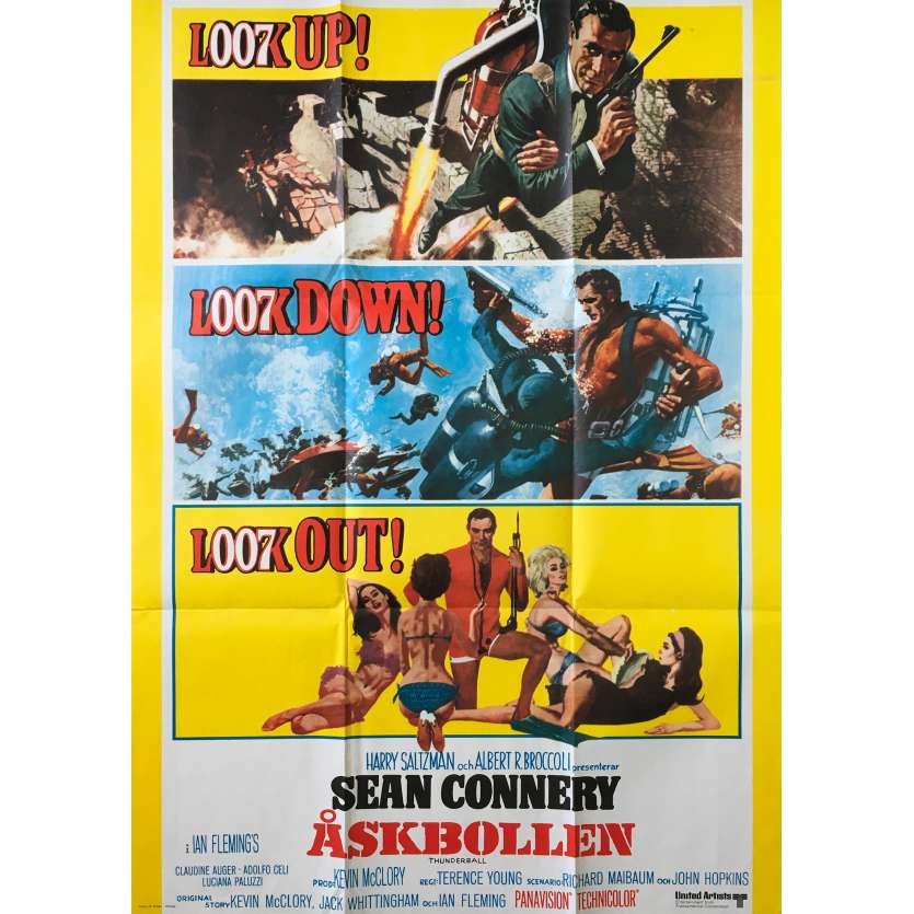 OPERATION TONNERRE Affiche de film - 30x66 - R1970 - Sean Connery, James Bond