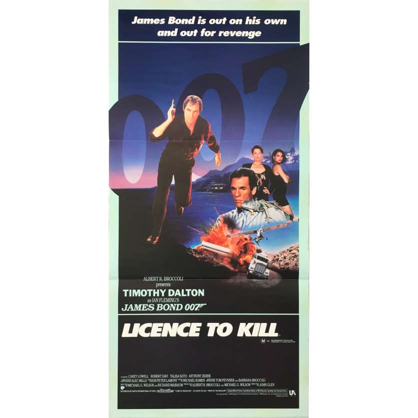 PERMIS DE TUER Affiche de film - 33x78 cm. - 1989 - Timothy Dalton, James Bond