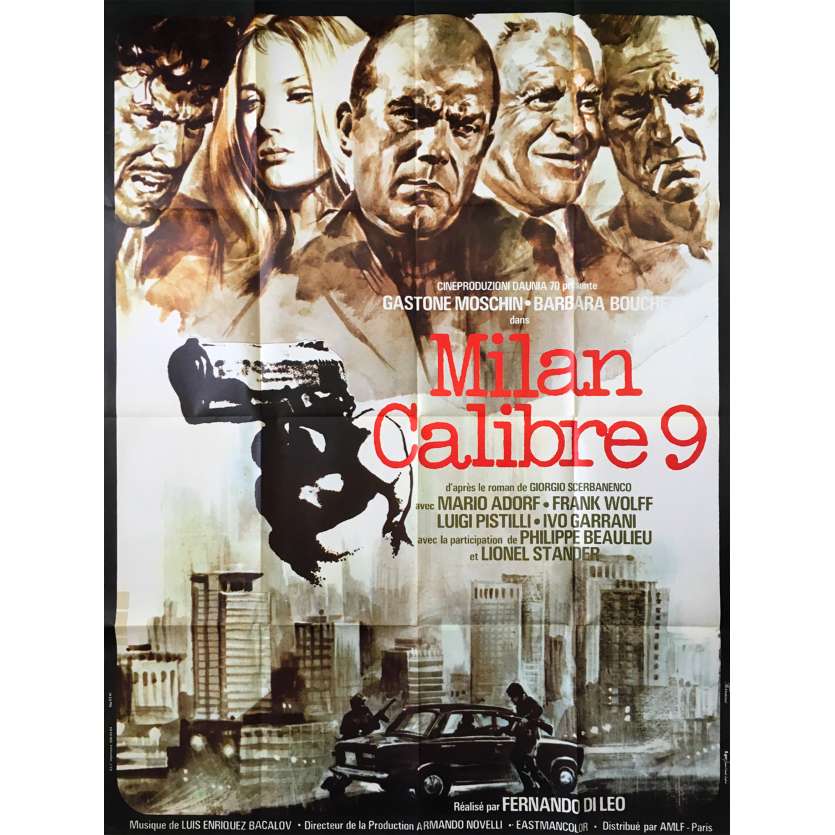 CALIBER 9 Original Movie Poster  - 47x63 in. - 1972 - Fernando di Leo, Barbara Bouchet