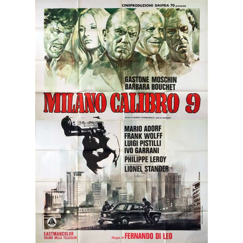 CALIBER 9 Original Movie Poster  - 55x70 in. - 1972 - Fernando di Leo, Barbara Bouchet