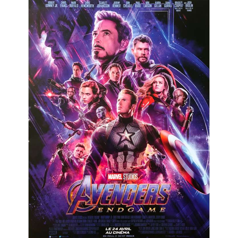 AVENGERS ENDGAME Affiche de film - 40x60 cm. - 2019 - Robert Downey Jr, Anthony Russo