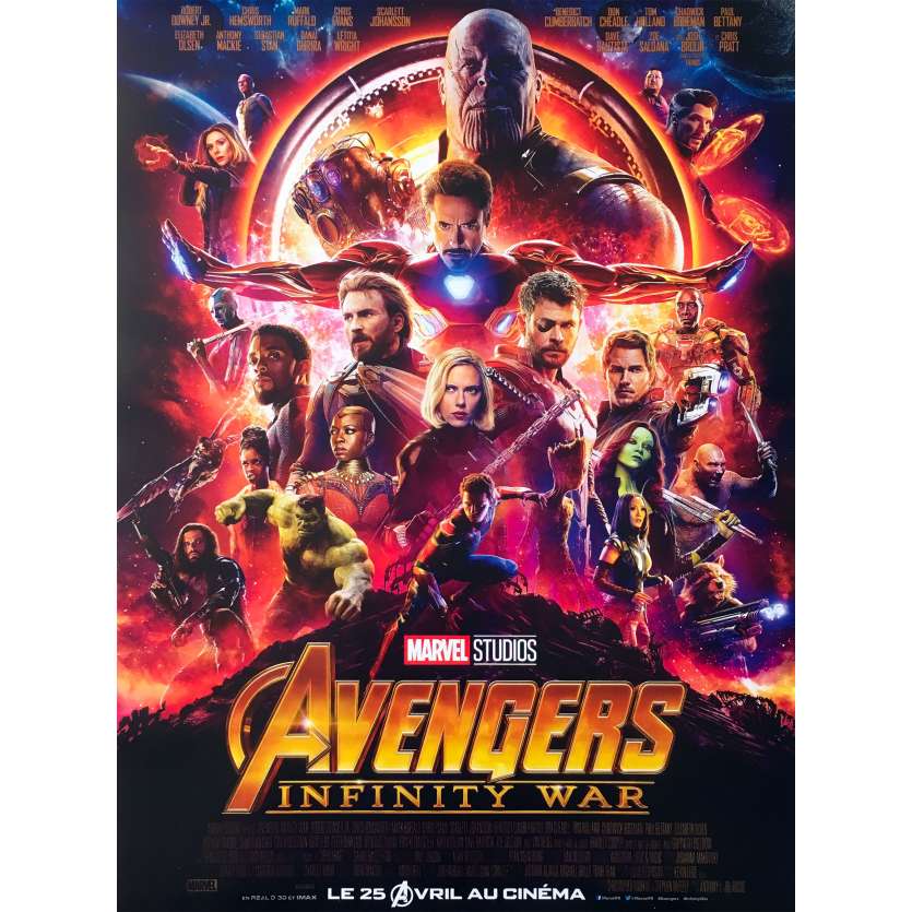 AVENGERS INFINITY WAR Original Movie Poster - 15x21 in. - 2018 - Anthony Russo, Robert Downey Jr