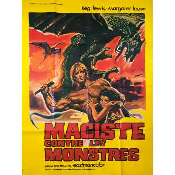 FIRE MONSTERS AGAIN THE SON OF HERCULES Original Movie Poster - 47x63 in. - 1962 - Guido Malatesta, Reg Lewis