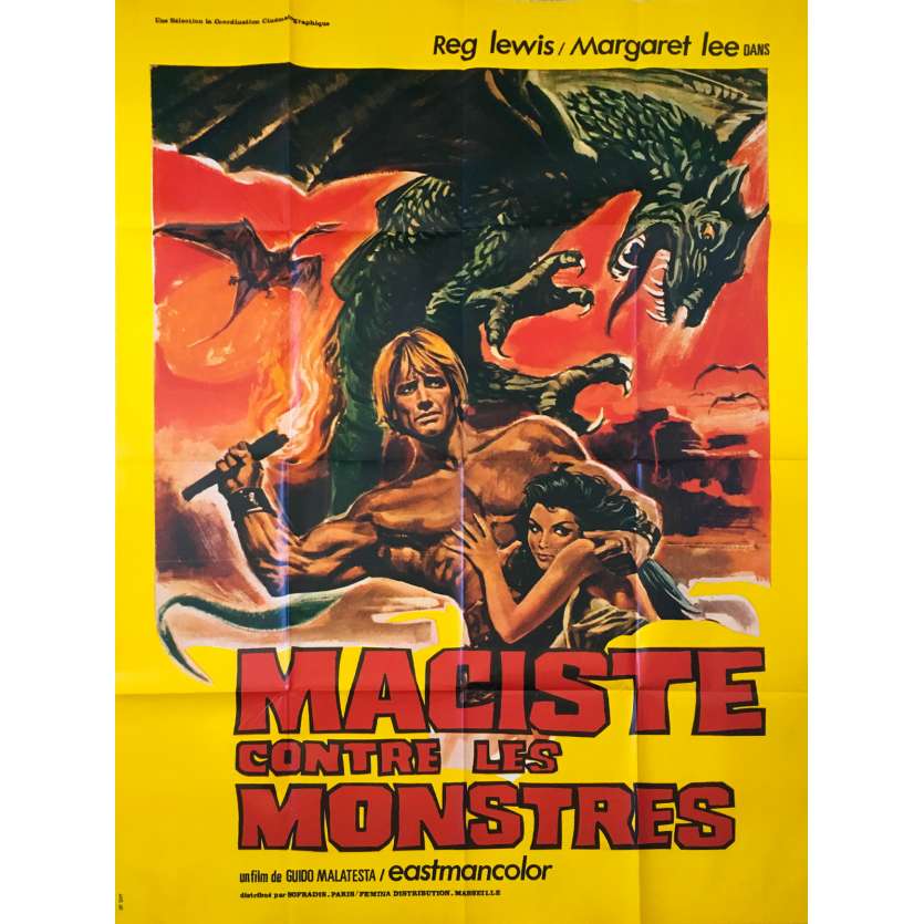 MACISTE CONTRE LES MONSTRES Affiche de film - 120x160 cm. - 1962 - Reg Lewis, Guido Malatesta