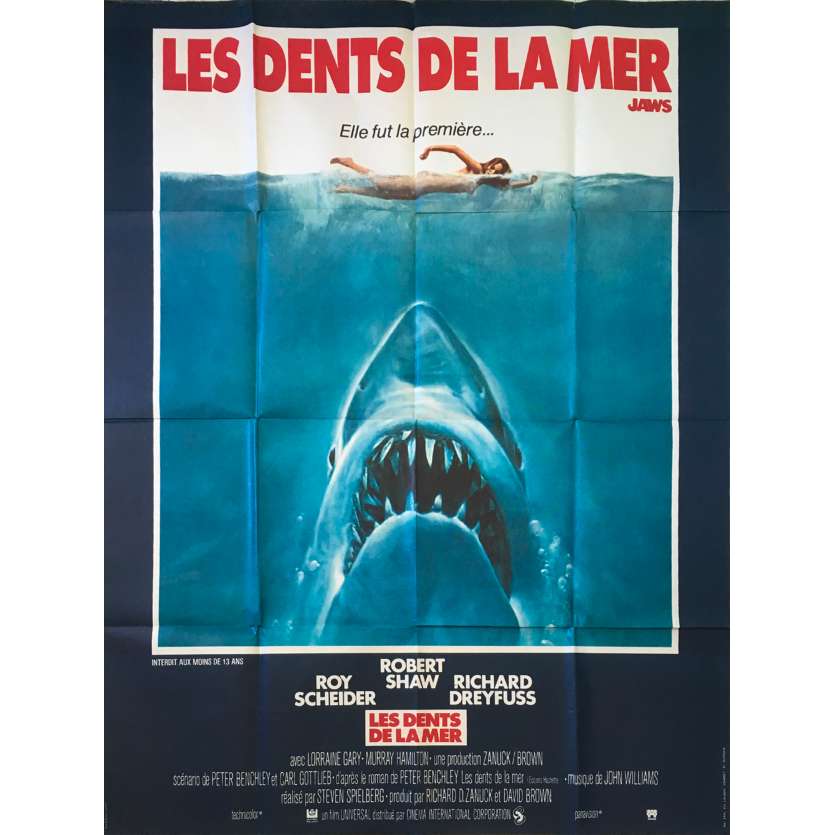 LES DENTS DE LA MER Affiche de film 120x160 - 1975 - Steven Spielberg