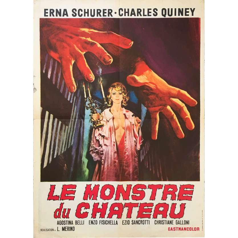 BLOOD CASTLE Italian Movie Poster  28x20 - 1970 - José Luis Merino, Erna Schurer