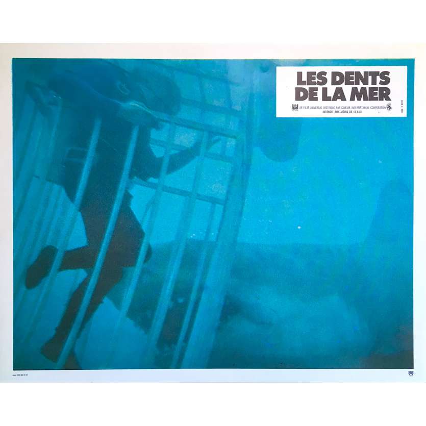 JAWS French Lobby Card N10 9x12 - 1975 - Steven Spielberg, Roy Sheider