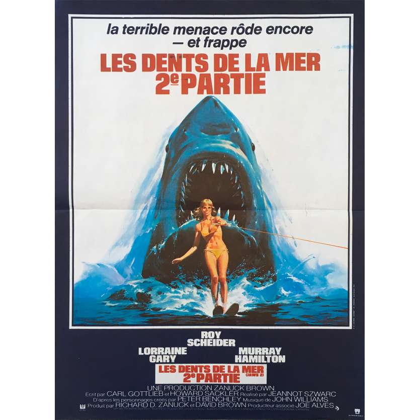 JAWS 2 French Movie Poster  15x21 - 1978 - Jeannot Szwarc, Roy Sheider