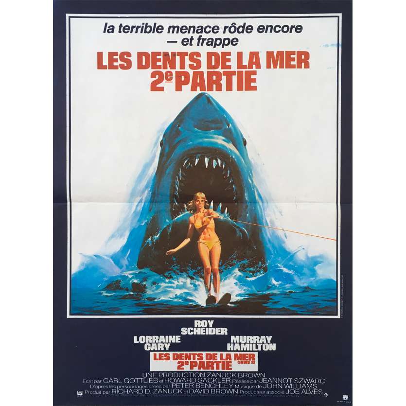 JAWS 2 French Movie Poster 15x21 - 1978 - Jeannot Szwarc, Roy Sheider